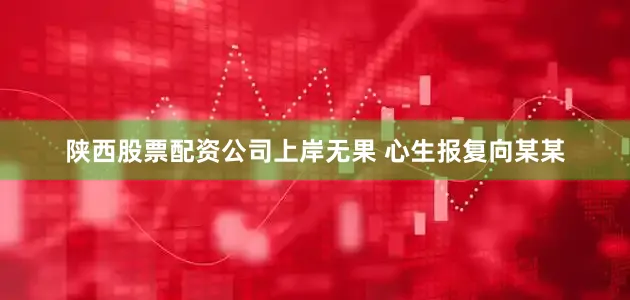 陕西股票配资公司上岸无果 心生报复向某某